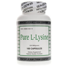 Pure L-Lysine 500 Mg, 100 Capsules, by Montiff