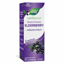 Sambucus Traditional Elderberry Immune Syrup 8 fl oz bottle by Nature's Way with 64x concentrated extract.