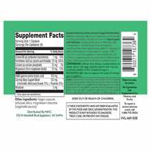 Sleep Support with Melatonin supplement bottle label showing ingredients, nutrition facts, and usage instructions on green ba