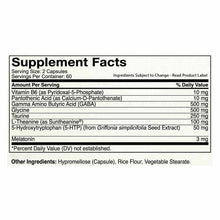 Supplement Facts label for Sleep Time New Formula showing ingredients including melatonin, GABA, glycine, taurine, and L-thea
