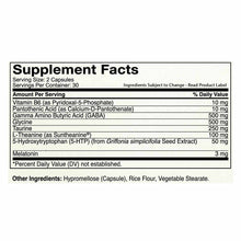 Supplement Facts label for Sleep Time New Formula showing ingredients including melatonin, L-theanine, GABA, taurine, and 5-H