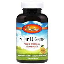 Solar D Gems 4000 IU Vitamin D3 plus Omega-3s with Natural Lemon Flavor, by Carlson Labs