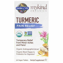 Turmeric Pain Relief, 30 Veg Tablets, by Garden of Life mykind Organics