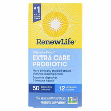 Ultimate Flora Probiotic 50 Billion Extra Care Formula, 14 Veg Capsules, by Renew Life
