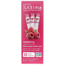 Ultima Replenisher Electrolyte Drink Mix Packets, Raspberry, 10 Packets, by Ultima Health Products