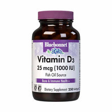 Vitamin D3 25 Mcg (1000 IU), 250 Softgels, by Bluebonnet