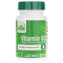 Vitamin D3 2,000 IU, 100 Softgels, by Health Thru Nutrition