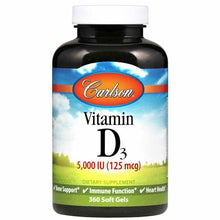 Vitamin D3 5,000 IU, 360 Softgels, by Carlson Labs