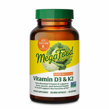 Vitamin D3 5000 IU with K & K2, 120 Capsules, by Megafood