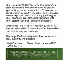 VRM1 Large bottle with 30 vegi-capsules by Systemic Formulas, displayed with product information and warnings.