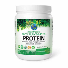 Whole Earth & Sea Raw Organic Plant Protein, Unflavored, 15 Servings, by Natural Factors
