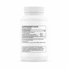 White supplement bottle with white cap displaying Supplement Facts label listing fenugreek, damiana, and shatavari extracts.