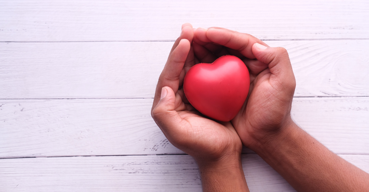 person holding a plastic heart