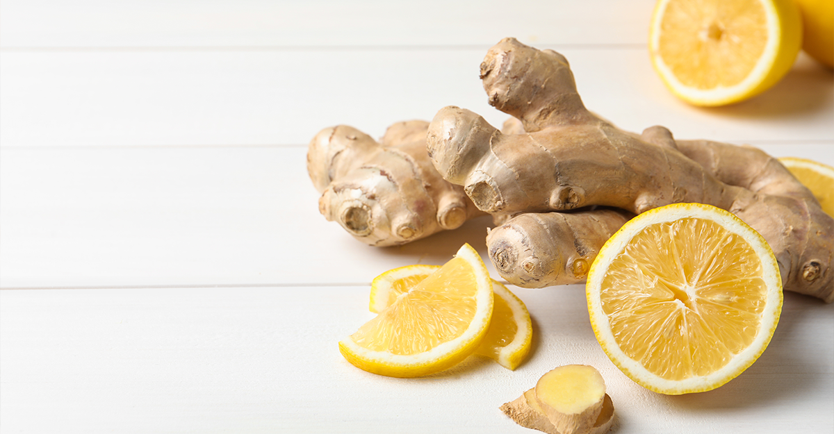 Some raw ginger and lemon