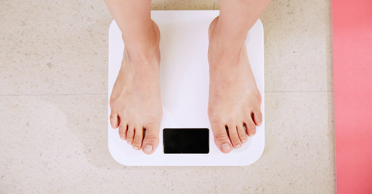 A person on a scale
