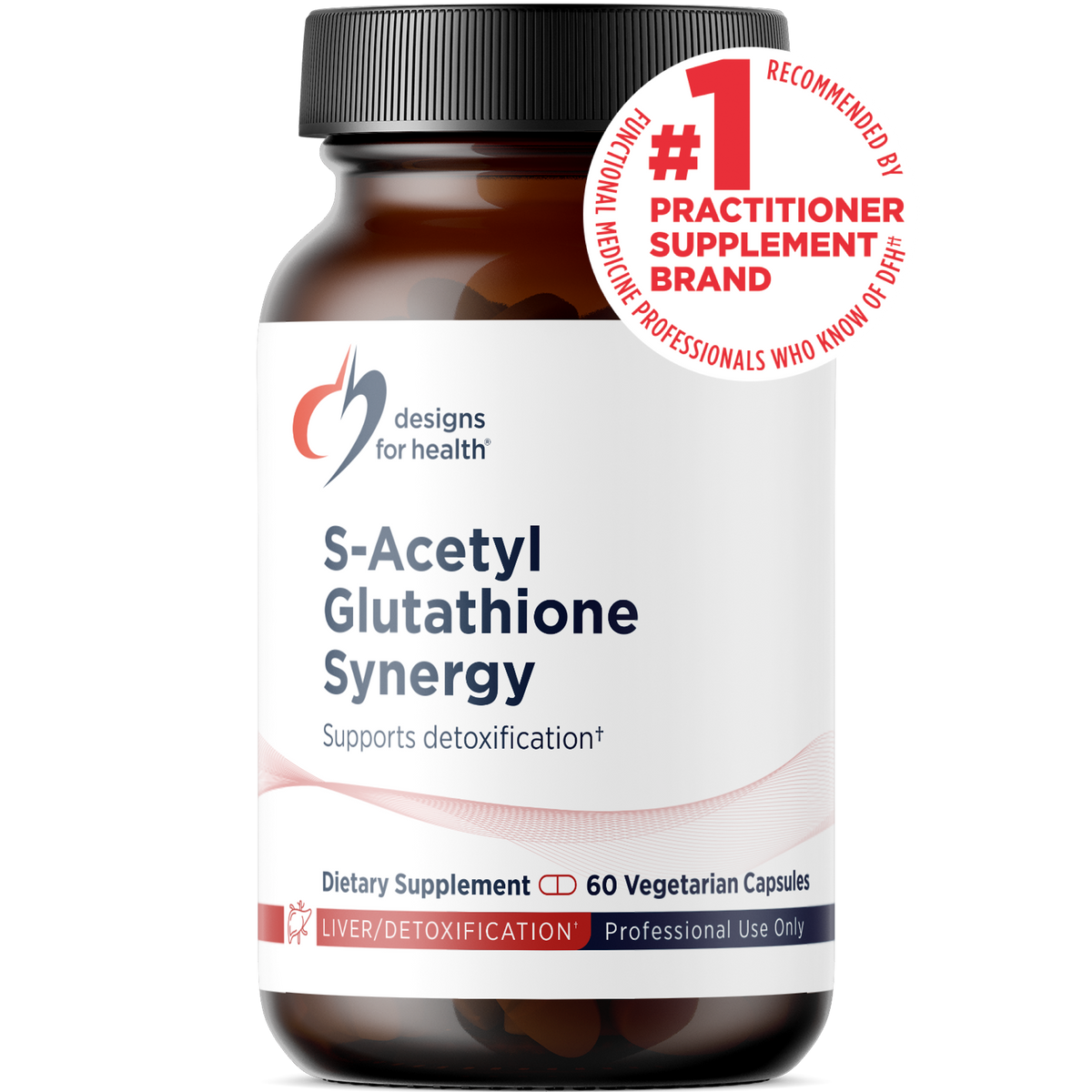 S-Acetyl Glutathione Synergy, 60 Veg Capsules, by Designs For Health