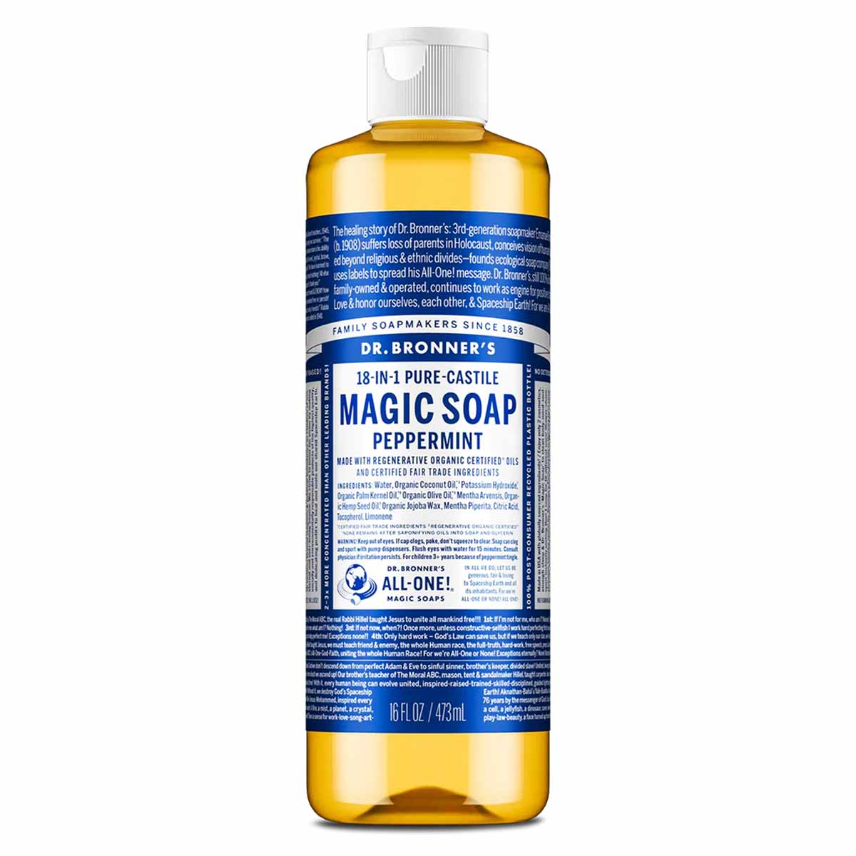 18-In-1 Hemp Pure Castile Magic Soap, by Dr. Bronner's Magic Soaps