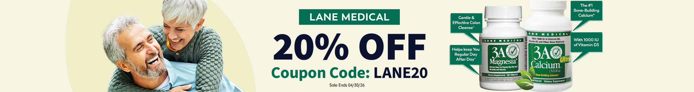 Lane Medical supplements with 20% OFF coupon. Coupon Code: LANE20