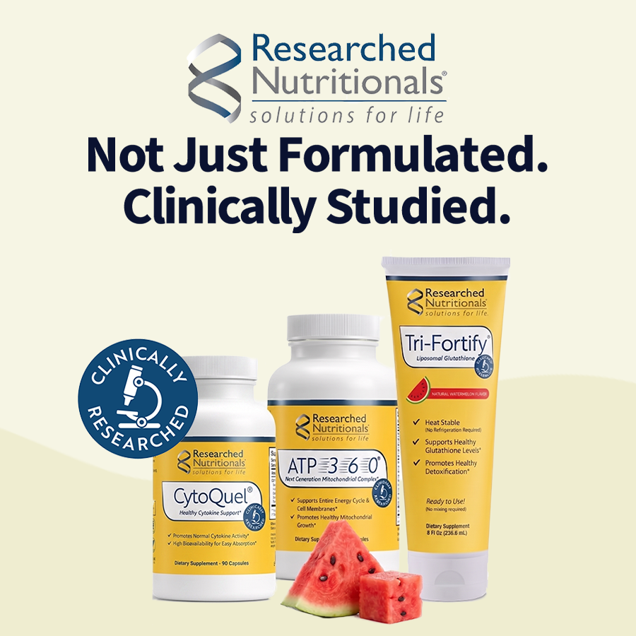 Reseached Nutritionals supplements with headline Not Just Formulated. Clinically Studied.