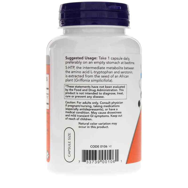 5-HTP 100 Mg, 120 Veg Capsules, by NOW Foods, image #3