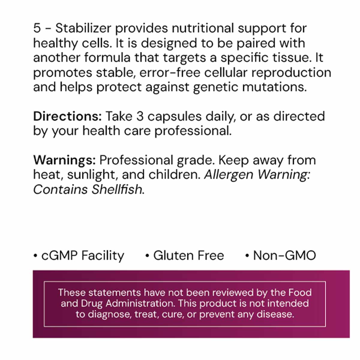 5 Stabilizer, 30 Capsules, by Systemic Formulas