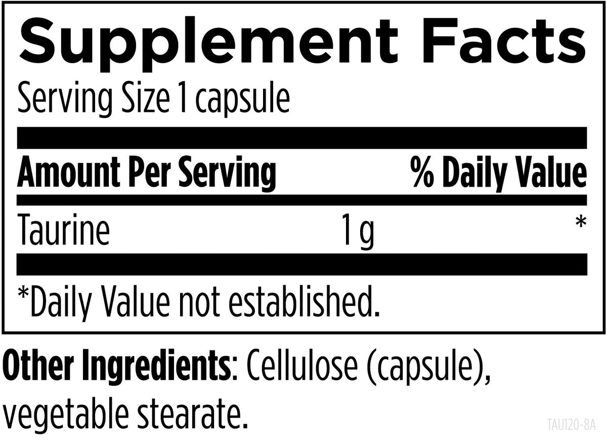 Taurine, 120 Veg Capsules, by Designs For Health