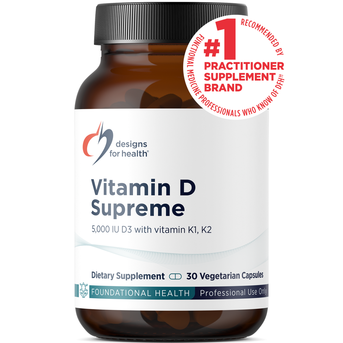Vitamin D Supreme with K1 and K2, by Designs For Health