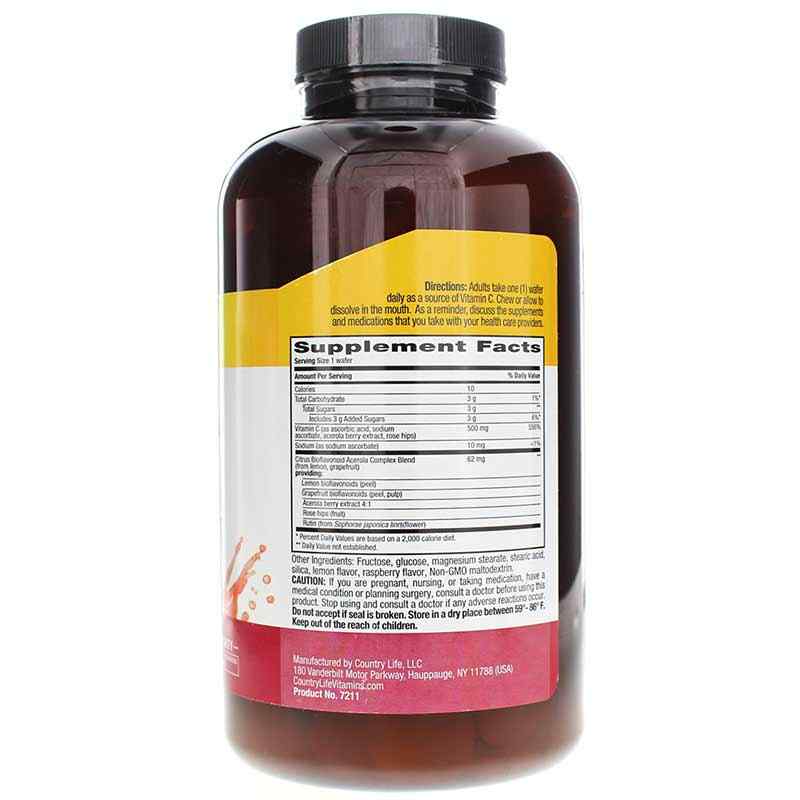 Acerola Vitamin C Complex 500 Mg, 180 Chewables, by Country Life, image #2