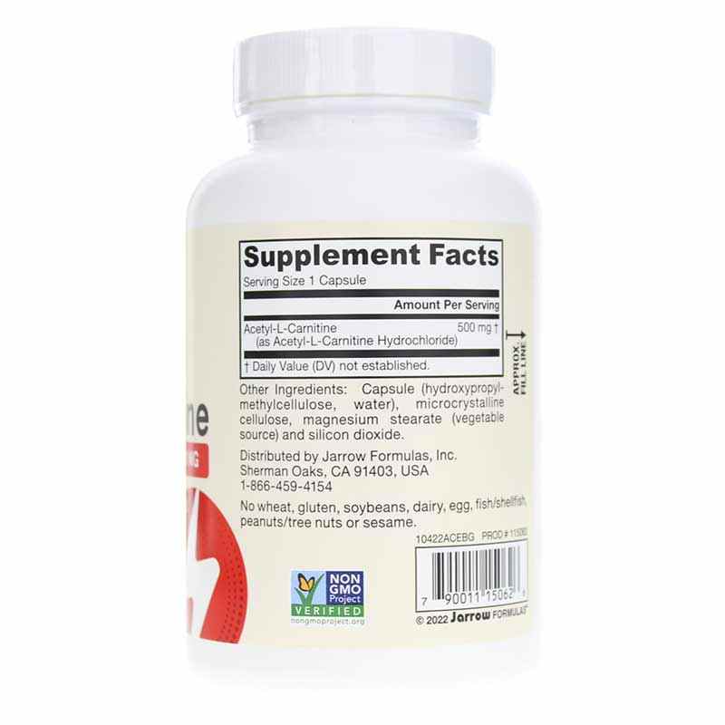 Acetyl L-Carnitine 500 Mg, 120 Veg Capsules, by Jarrow Formulas, image #2