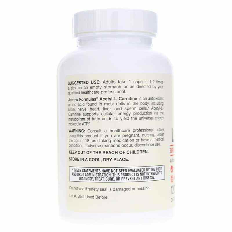 Acetyl L-Carnitine 500 Mg, 120 Veg Capsules, by Jarrow Formulas, image #3