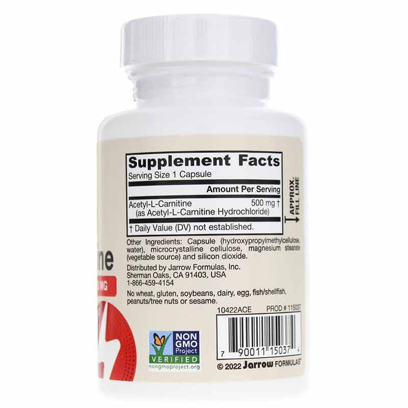 Acetyl L-Carnitine 500 Mg, 60 Veg Capsules, by Jarrow Formulas, image #2