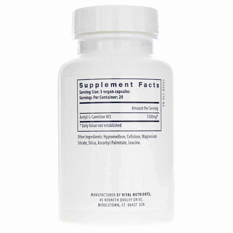 Acetyl L-Carnitine 500 Mg, by Vital Nutrients, image #2