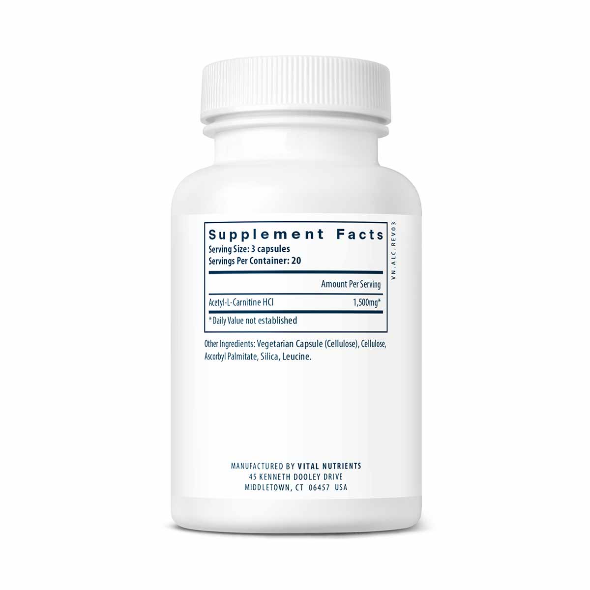 Acetyl L-Carnitine , 60 Veg Capsules, by Vital Nutrients