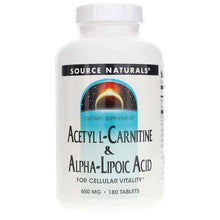 Acetyl L-Carnitine & Alpha-Lipoic Acid 650 Mg, 180 Tablets, by Source Naturals