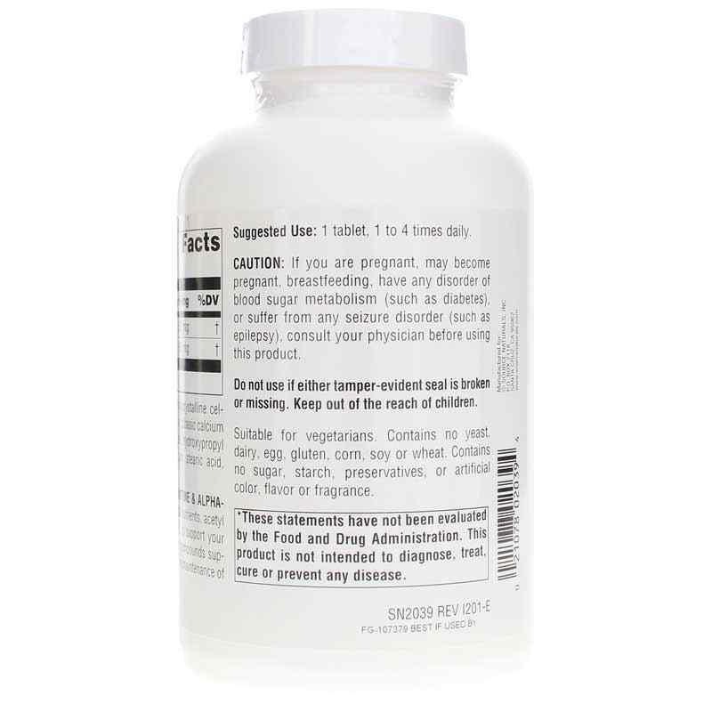 Acetyl L-Carnitine & Alpha-Lipoic Acid 650 Mg, 180 Tablets, by Source Naturals, image #3