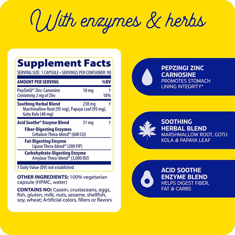 Acid Soothe, 90 Capsules, by Enzymedica, image #2