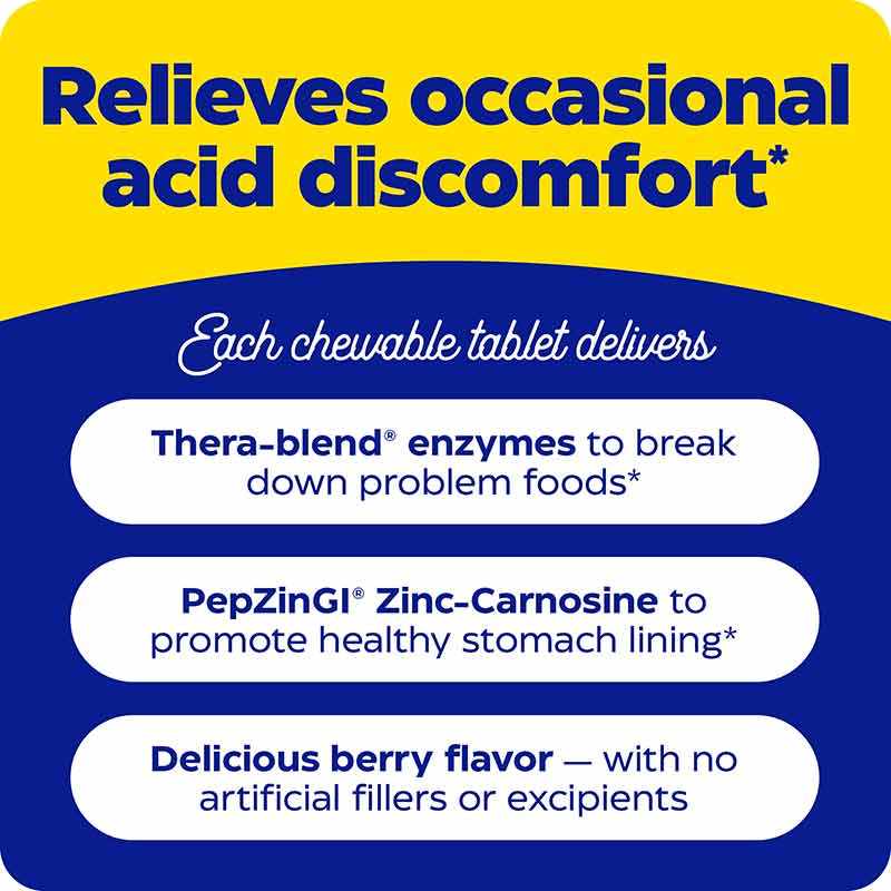 Acid Soothe Chewable Berry Flavor, 60 Chewable Tablets, by Enzymedica, image #5