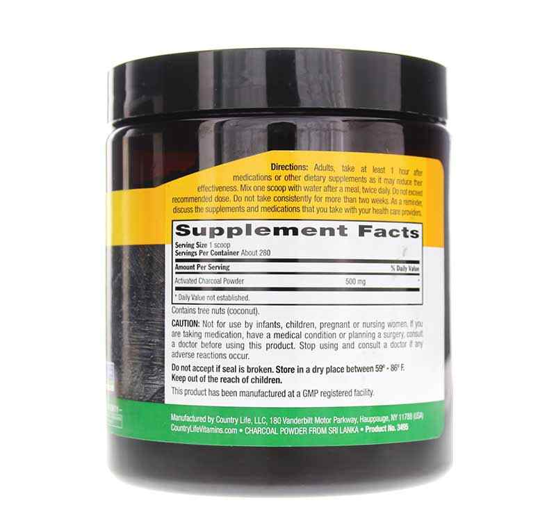 Country Life Powder Activated Coconut Charcoal Powder 500 Mg, Country Life – Professional ...