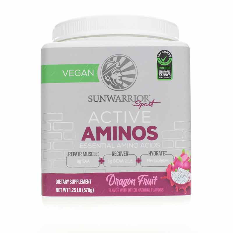 Active Aminos Vegan, Dragon Fruit, 30 Servings, by Sunwarrior