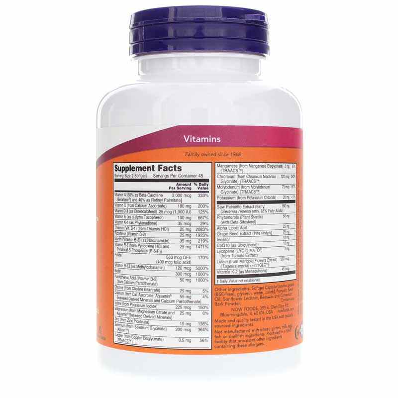 ADAM Softgels Superior Men's Multi, 90 Softgels, by NOW Foods, image #2