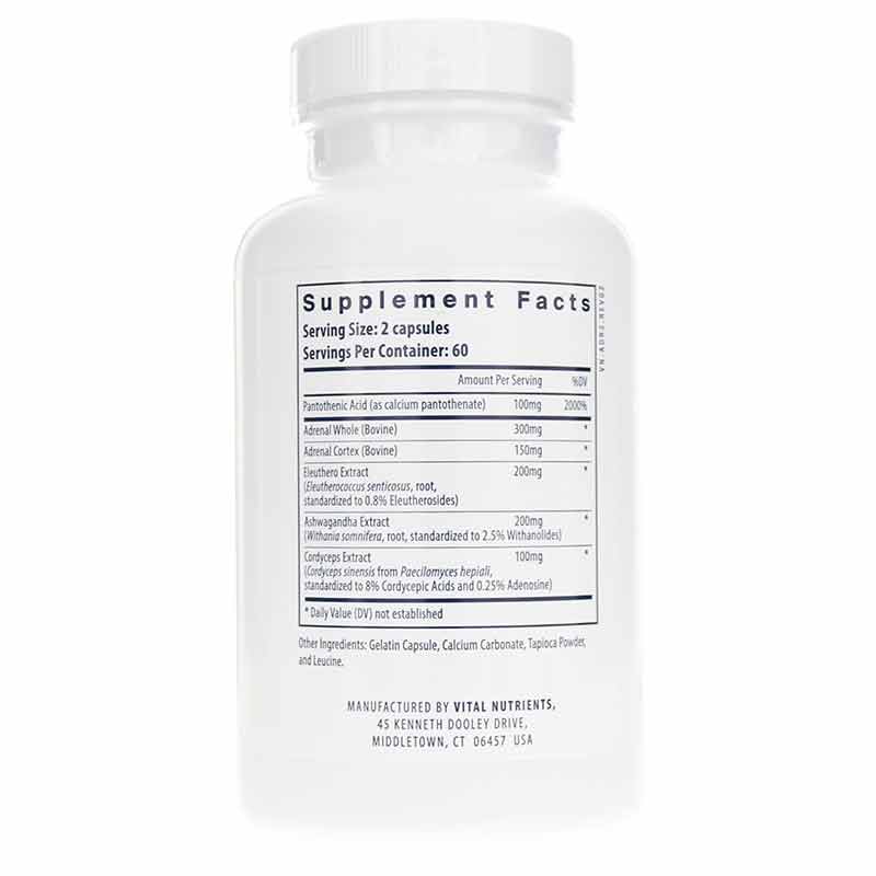 Adrenal Support, 120 Capsules, by Vital Nutrients, image #2