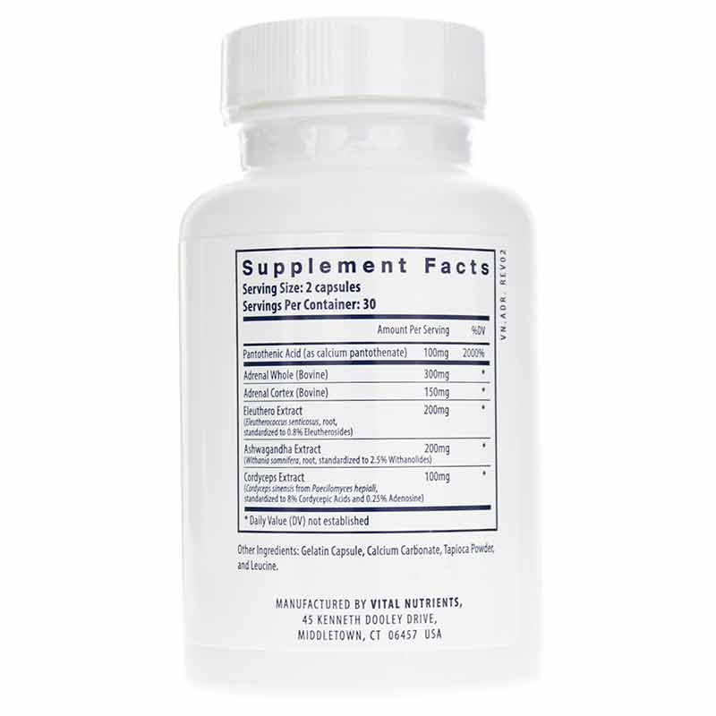 Adrenal Support, 60 Capsules, by Vital Nutrients, image #2