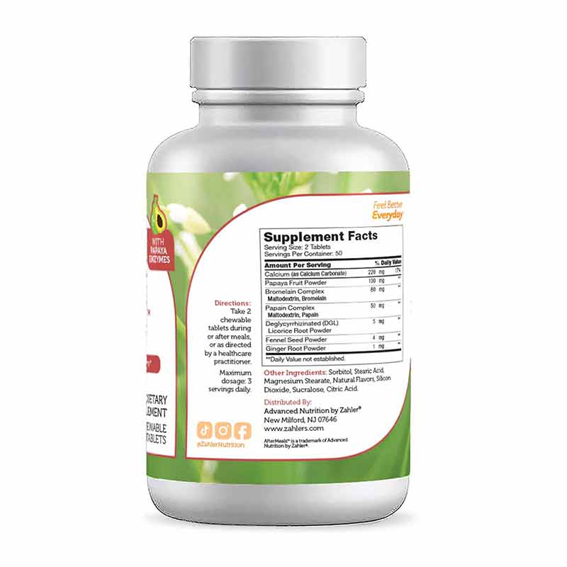 AfterMeals chewable tablets, 100 Chewable Tablets, by Zahler, image #3