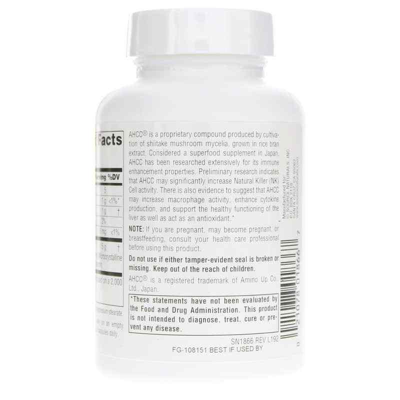 AHCC 750 Mg, 60 Capsules, by Source Naturals, image #3