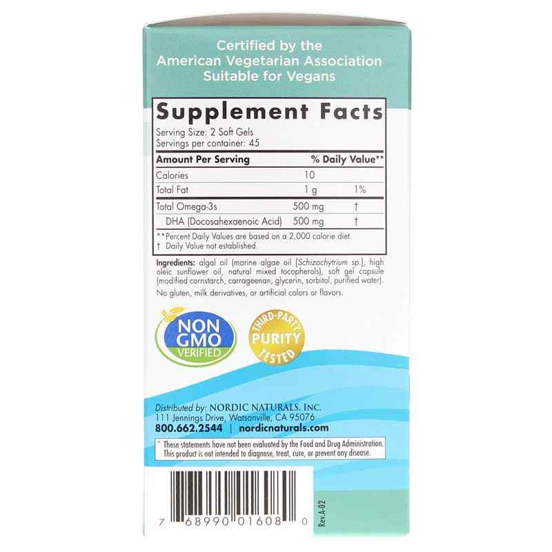 Algae DHA, 90 Softgels, by Nordic Naturals, image #2