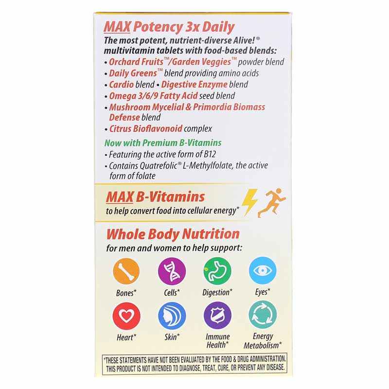 Alive Max3 Daily Multivitamin Max Potency, 60 Tablets, by Natures Way, image #4