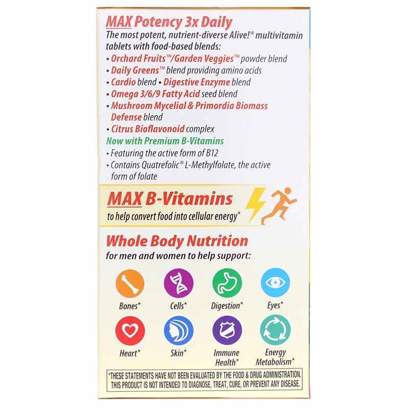 Alive Max3 Daily Multi-Vitamin No Iron Added, 60 Tablets, by Natures Way, image #4