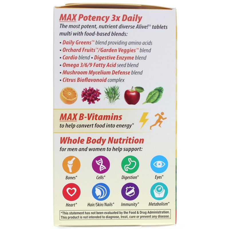 Alive Max3 Daily Multi-Vitamin No Iron Added, 90 Tablets, by Natures Way, image #4