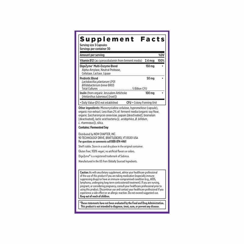 All Flora Probiotic Enzyme Complex, 90 Count, by New Chapter, image #4