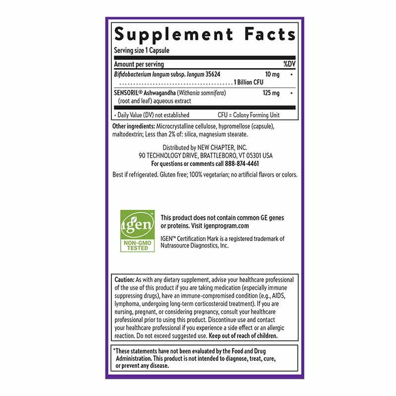 All Flora Probiotic De-Stress, 30 Veg Capsules, by New Chapter, image #3